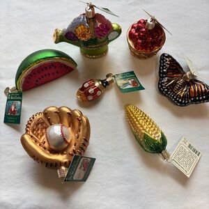 Old World Christmas Lot Festive Glass Ornament Collection